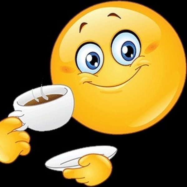 Смайлик с чашечкой кофе