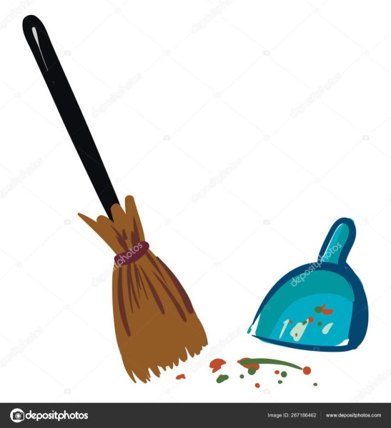 Рисование веника и совка