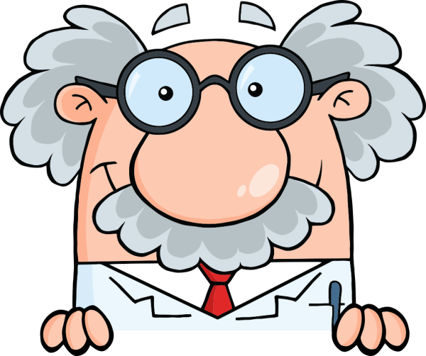 Профессор на белом фоне