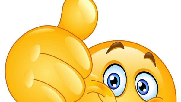 Смайлик показывает лайк