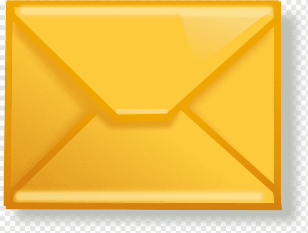 Желтый почтовый конверт
