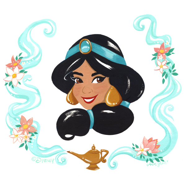 Жасмин в фиолетовом на белом фоне