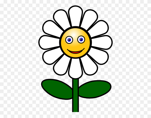 Весёлая Ромашка на прозрачном фоне
