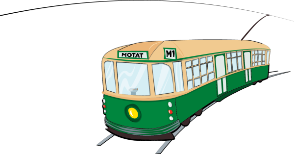 Трамвай вектор без фона