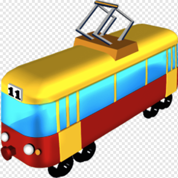 Трамвай на прозрачном фоне
