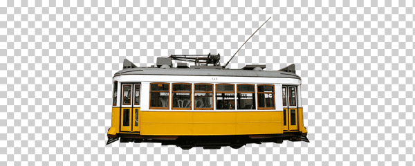 Трамвай на прозрачном фоне