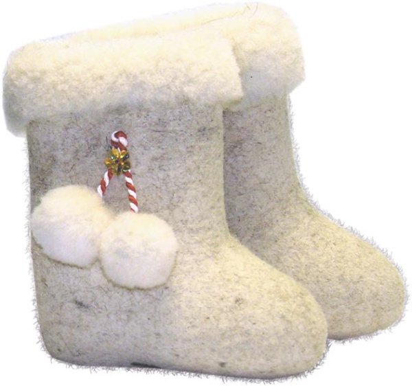 Валенки зимние на белом фоне