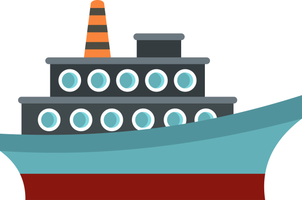 Корабль сбоку вектор