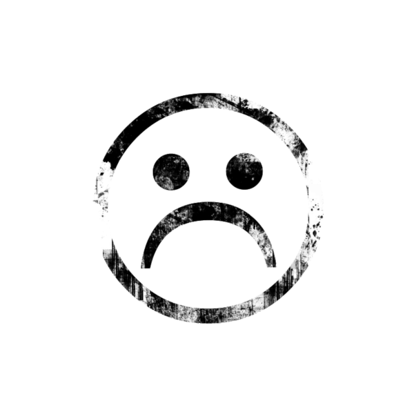 Грустный смайлик черный