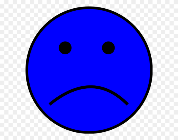 Грустный синий смайлик