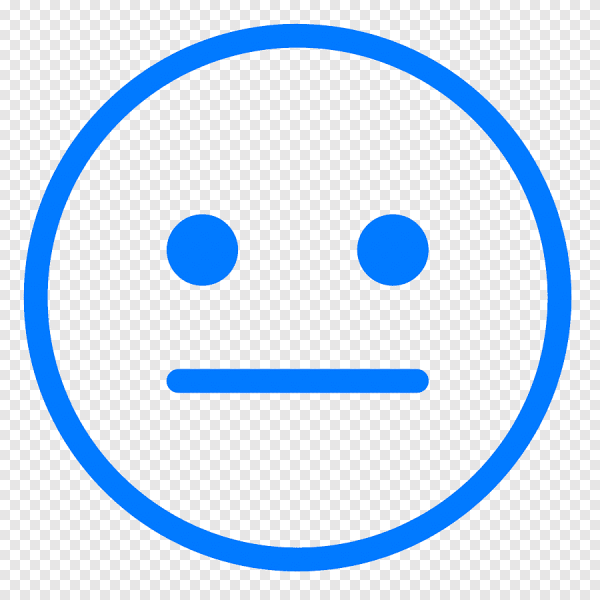 Смайлик синий нейтральный