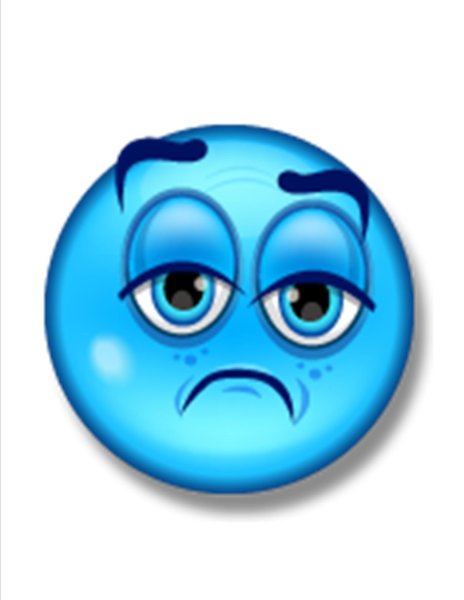 Печальный смайлик на прозрачном фоне