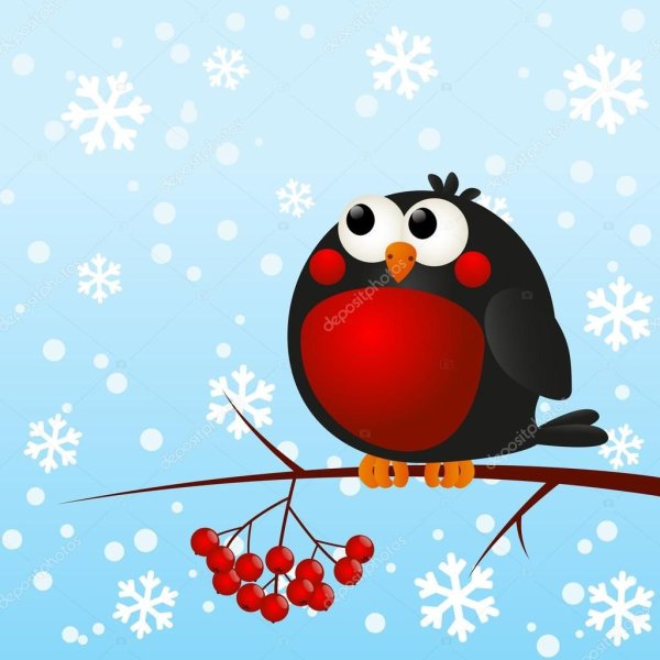 Снегири мультяшные