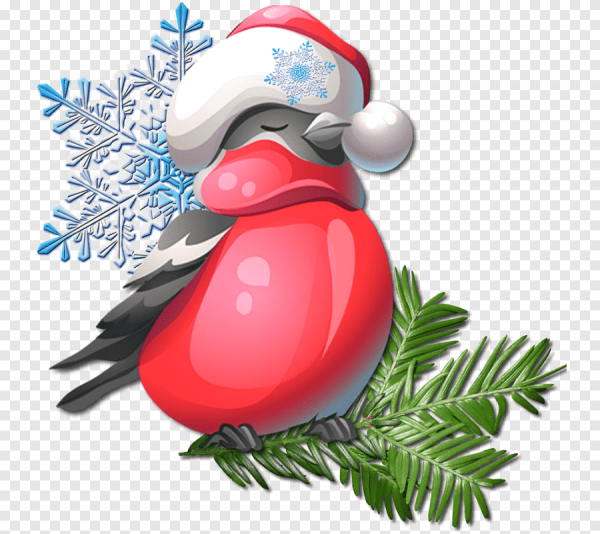 Мультяшные новогодние птички