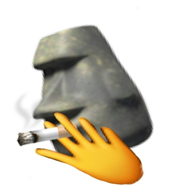 Статуя Моаи курит