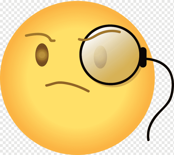 Задумчивый смайлик с моноклем