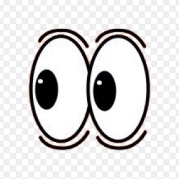 Удивленные глаза на белом фоне