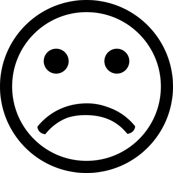 Плачущий смайлик черно белый