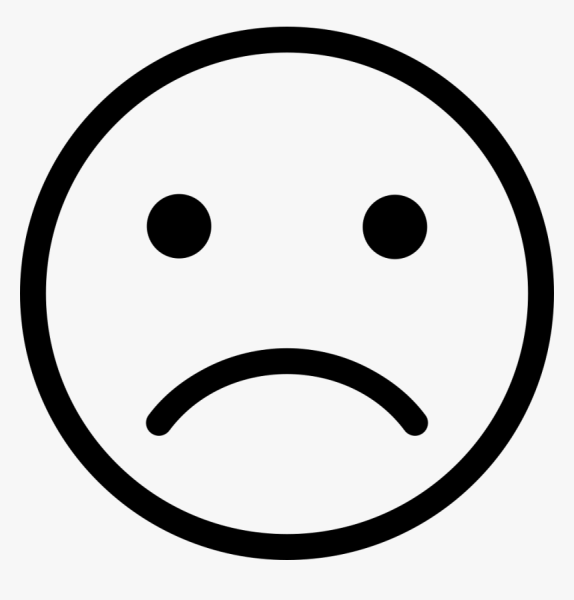 Грустный смайлик на белом фоне