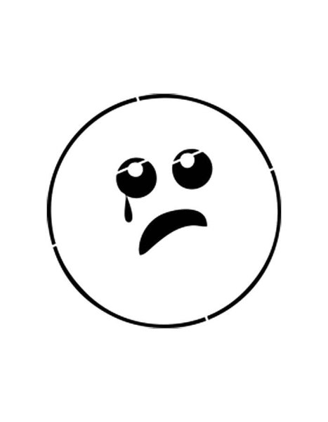 Грустный смайлик черно белый