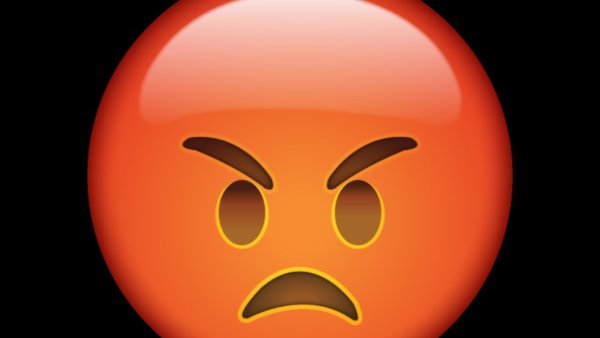 Злой смайлик на черном фоне