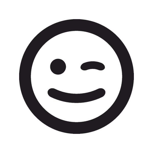 Подмигивающий смайлик черно белый