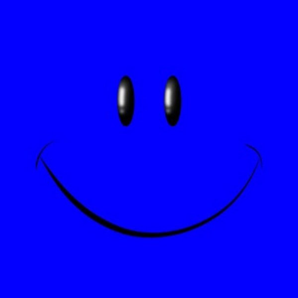 Синий смайлик с улыбкой