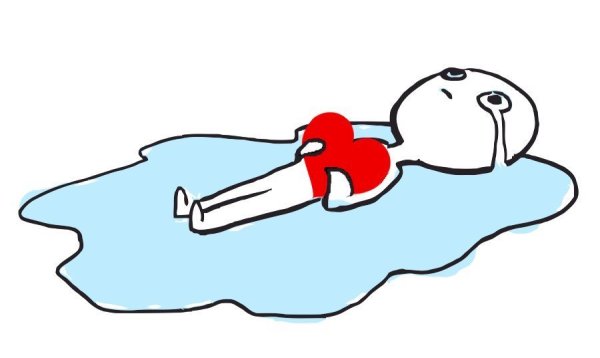 Лежит и плачет