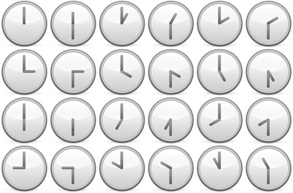 Эмодзи часы на прозрачном фоне