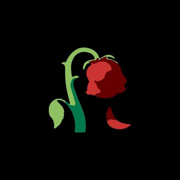 Смайлик розы с падающим лепестком