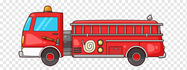 Пожарная машина вид сбоку вектор