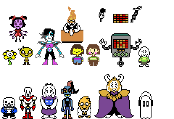 Undertale персонажи по пикселям