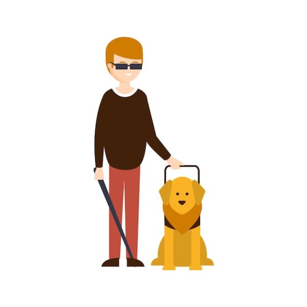 Слепой человек рисунок