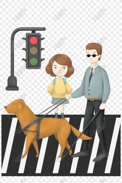 Собака поводырь иллюстрация