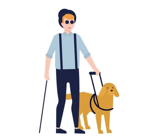 Человек с собакой поводырем