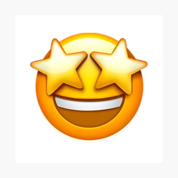 Смайлик со звездочками в глазах