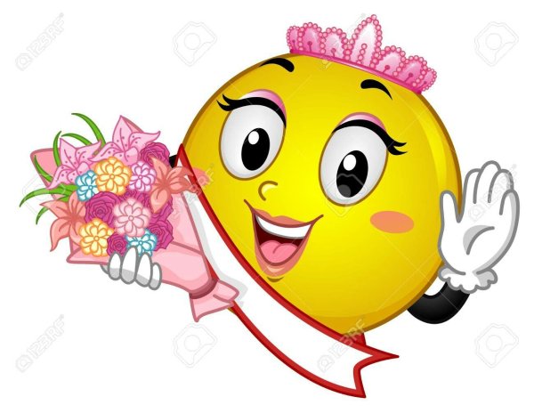 Подмигивающий смайлик на прозрачном фоне девочка