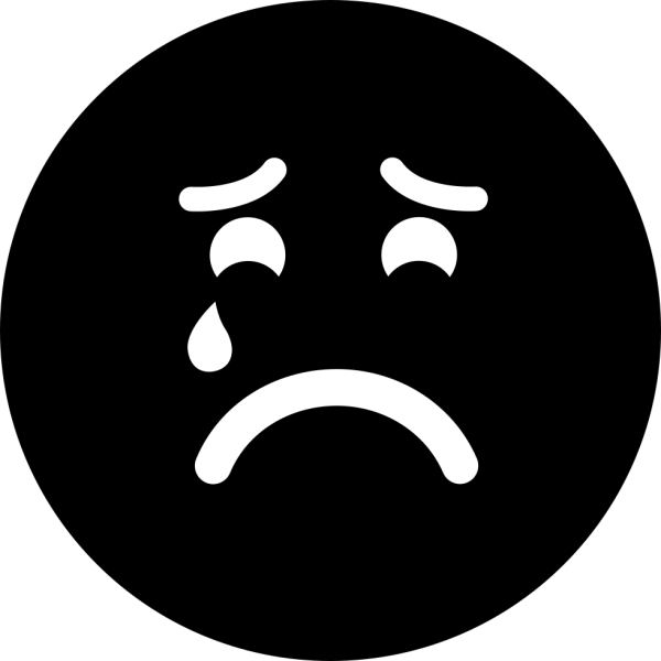 Грустный смайлик черный