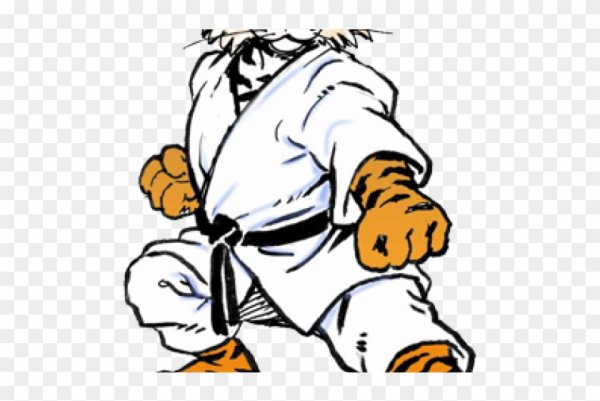 Тигр в кимоно каратэ