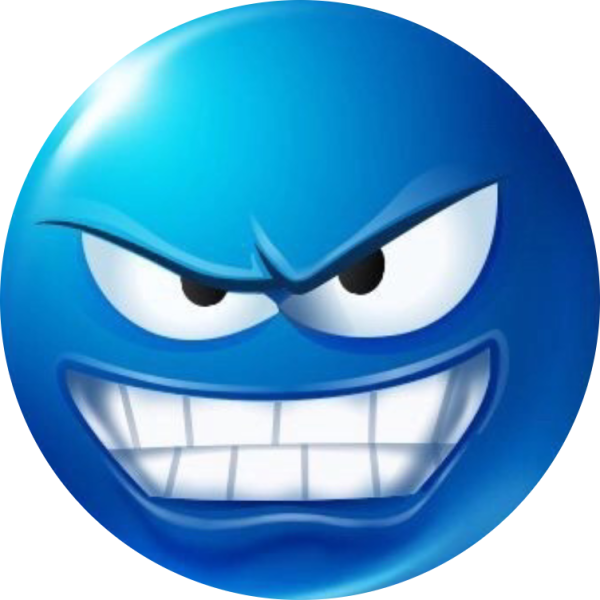 Синий смайлик смеется