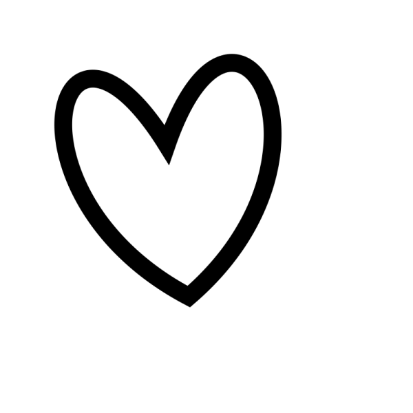 Сердце контур черный