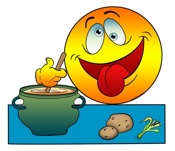 Смайлик обедает