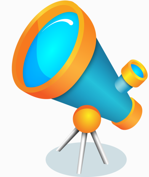 Телескоп на прозрачном фоне для детей