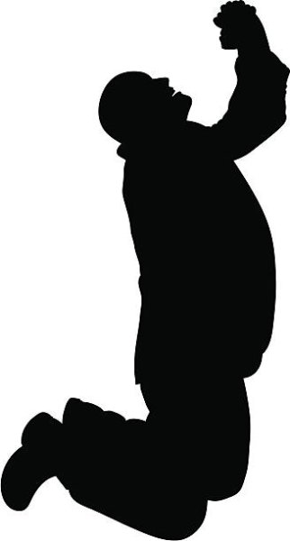 Силуэт человека на коленях