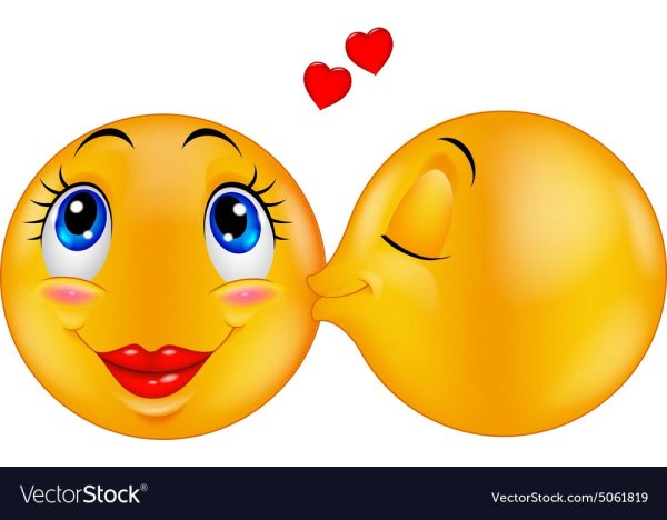 Стикер поцелуй в щечку