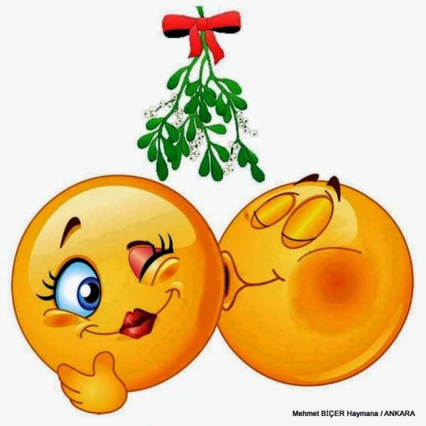 Смайлик поцелуй в щечку