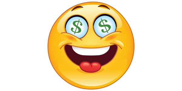 Смайл с деньгами в глазах