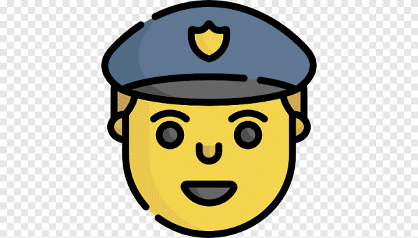 Желтый смайлик милиционер