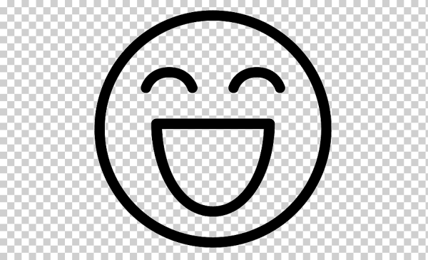 Белый Смайл на прозрачном фоне