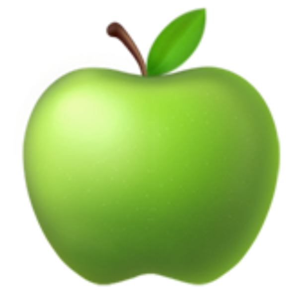 Emoji Apple зеленое яблоко
